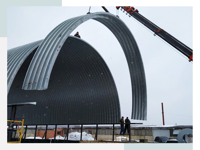 Полукруглые ангары в Астрахани