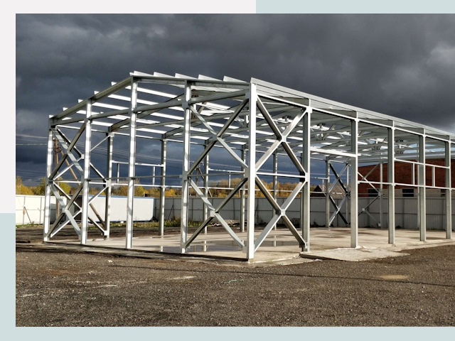 Двускатные ангары в Астрахань от 617 руб. за квадрат